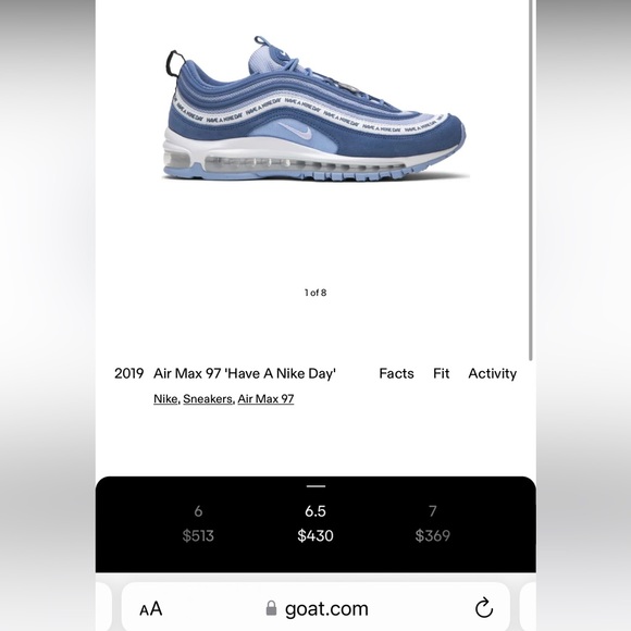 Nike " Have A Nike Day " Air Max 97 Blue Indigo Sneakers - Picture 15 of 17